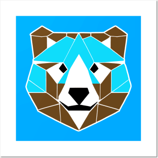 Geometric Blue Bear (MD23Ani002) Posters and Art